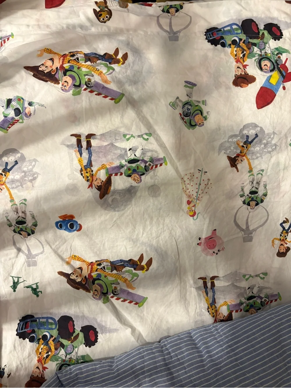 Pottery Barn Kids White Toy Story Character Sheet Set — Multicolor Print